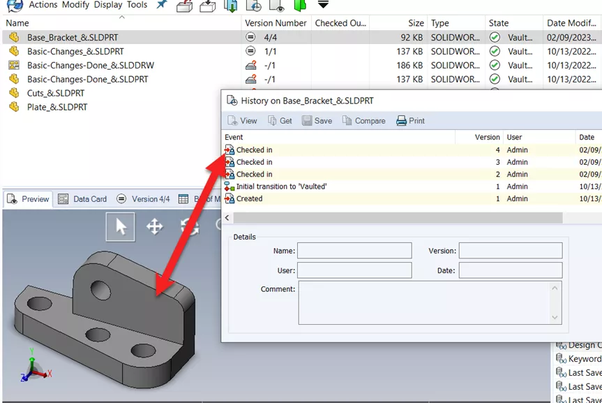 Previous Version is Now the Latest Version in SOLIDWORKS PDM Rollback Tutorial 