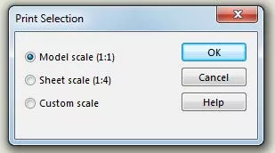 SOLIDWORKS Print Selection Model Scale 