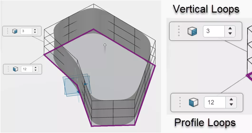 Profile and Vertical Loops 3D Sculptor