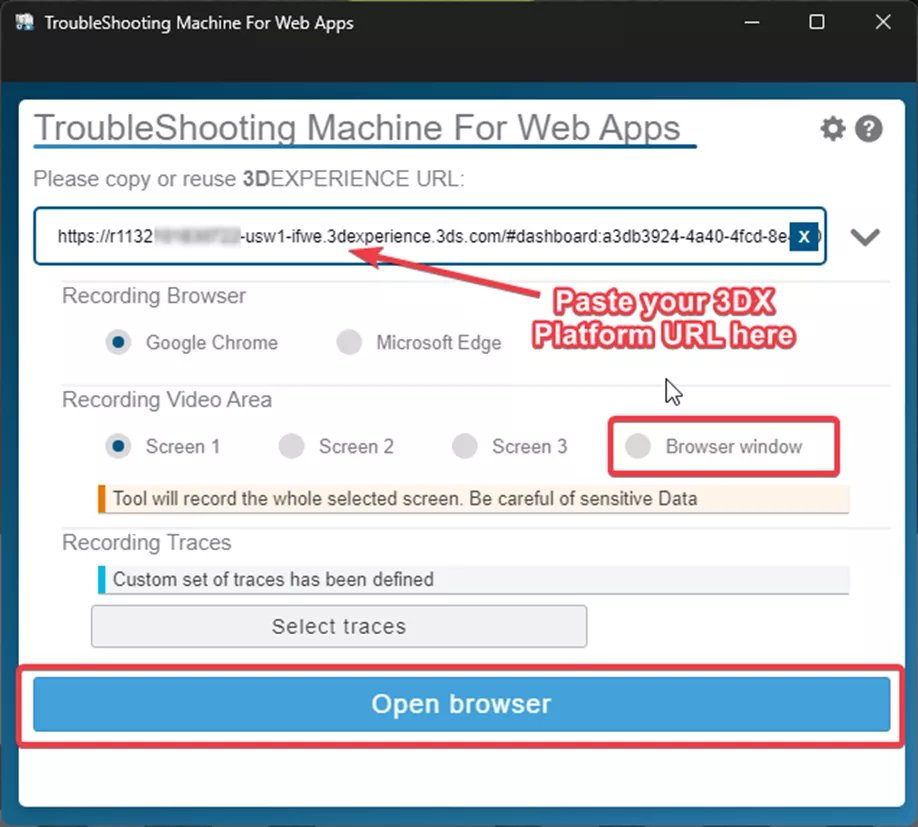 Record 3DEXPERIENCE Issue Using TroubleShooting Machine