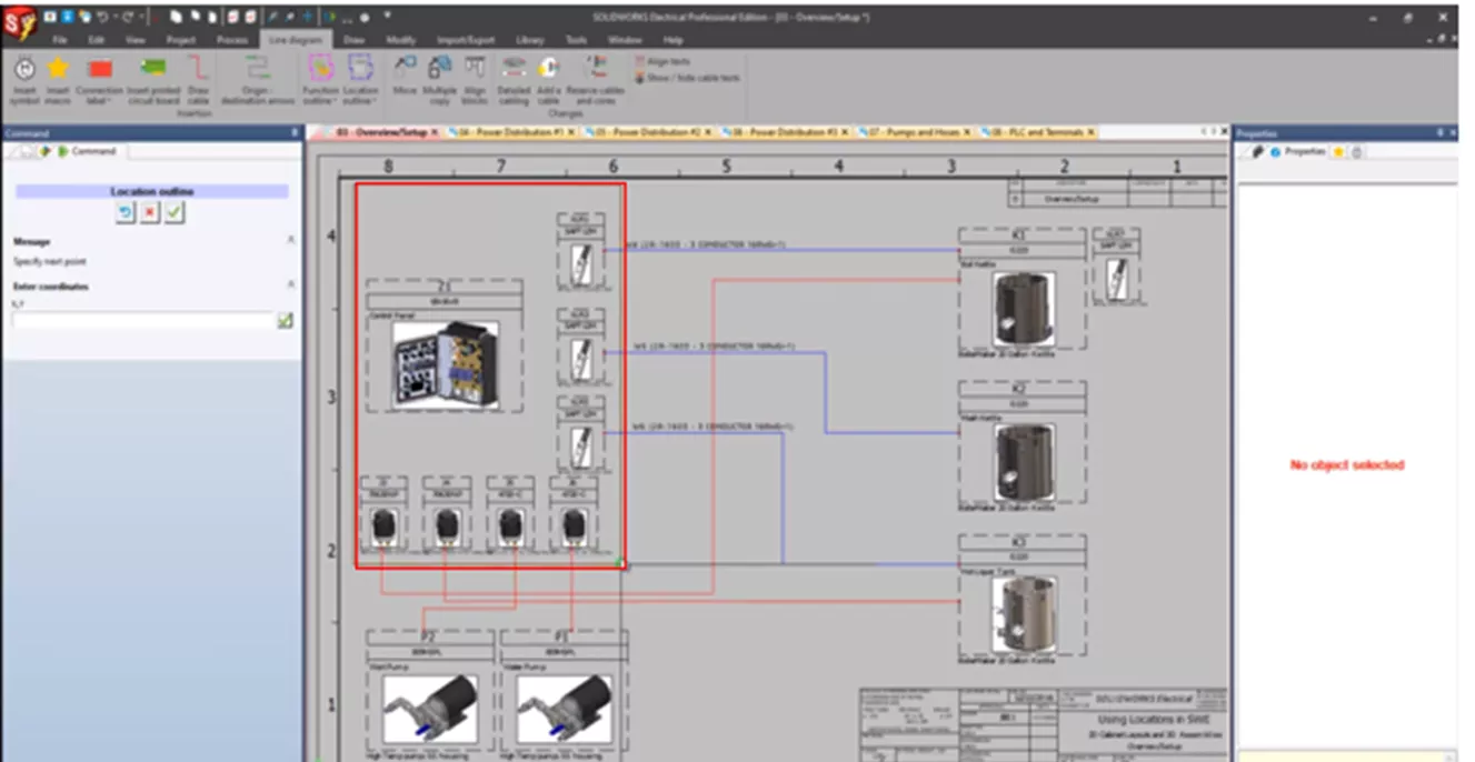 Rectangular Outline on SOLIDWORKS Electrical Project