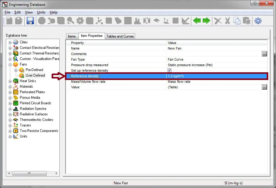 Reference Density SOLIDWORKS Flow Simulation