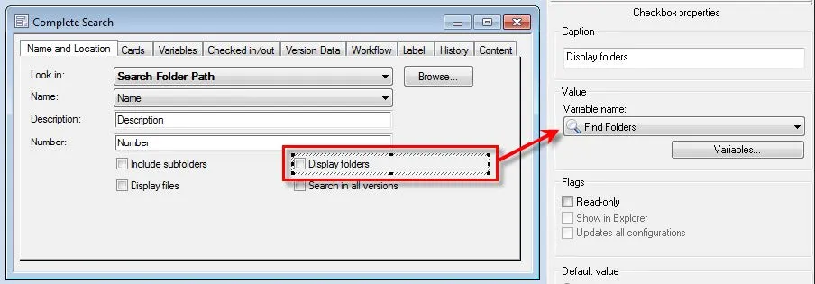 Reference Variable Display Folders in SOLIDWORKS PDM 