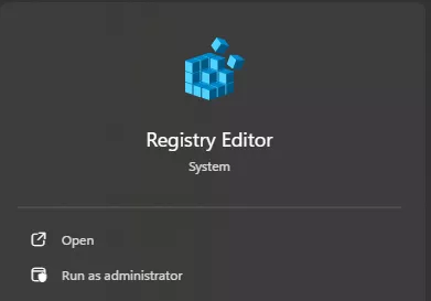 Registry Editor Run as Administrator 