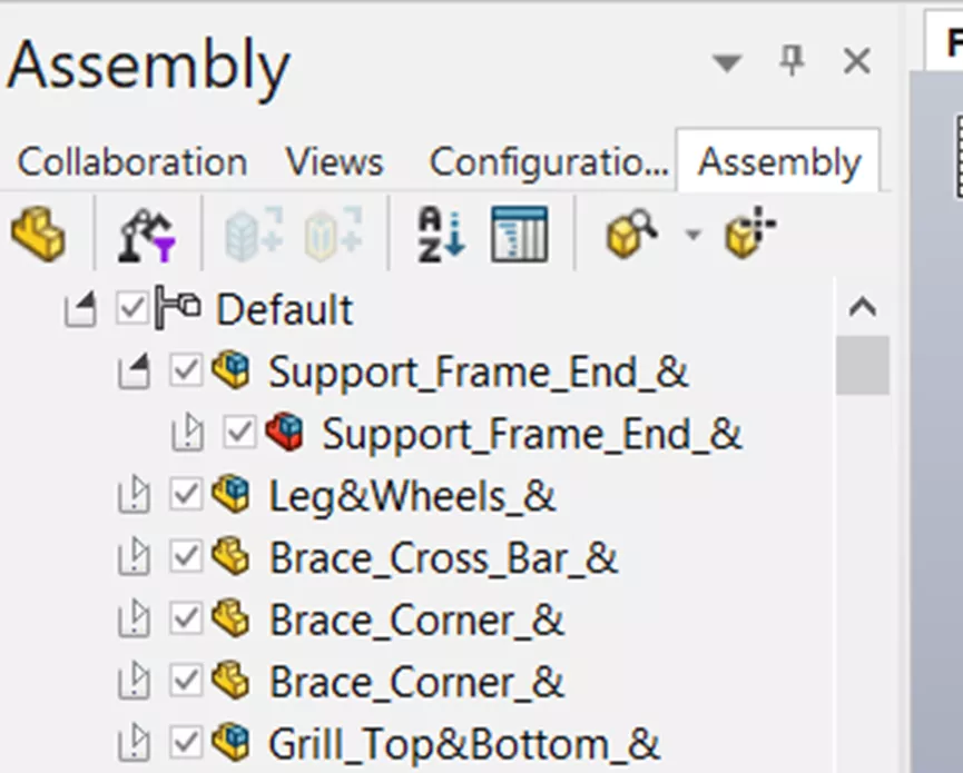 Remove all Subcomponents SOLIDWORKS Composer