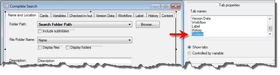 Remove Control Search Tab in SOLIDWORKS PDM 