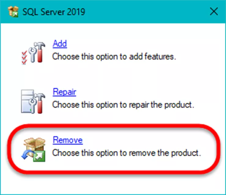 Remove SQL Server