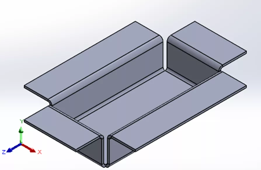 Example SOLIDWORKS Sheet Metal Part in Formed State
