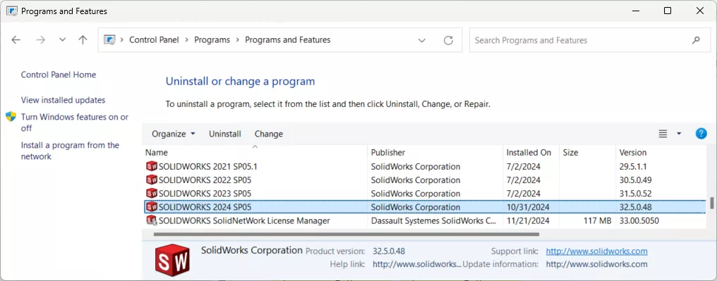 repair installation solidworks