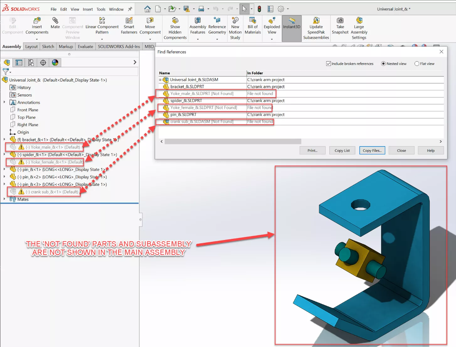Repair References in SOLIDWORKS Assemblies