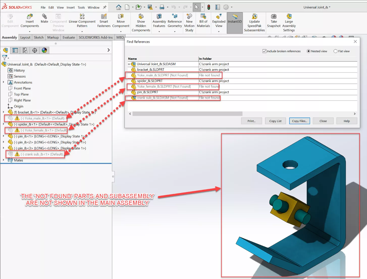 how To Repair broken references In solidworks Goengineer how To Repair broken references In solidworks Goengineer