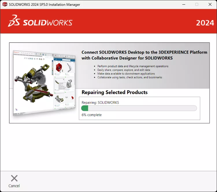 Repair SOLIDWORKS Products