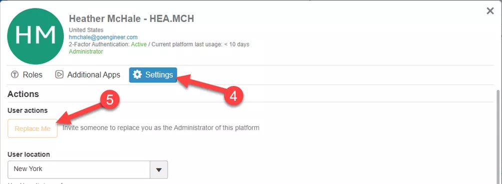 Replace 3DEXPERIENCE Administrator