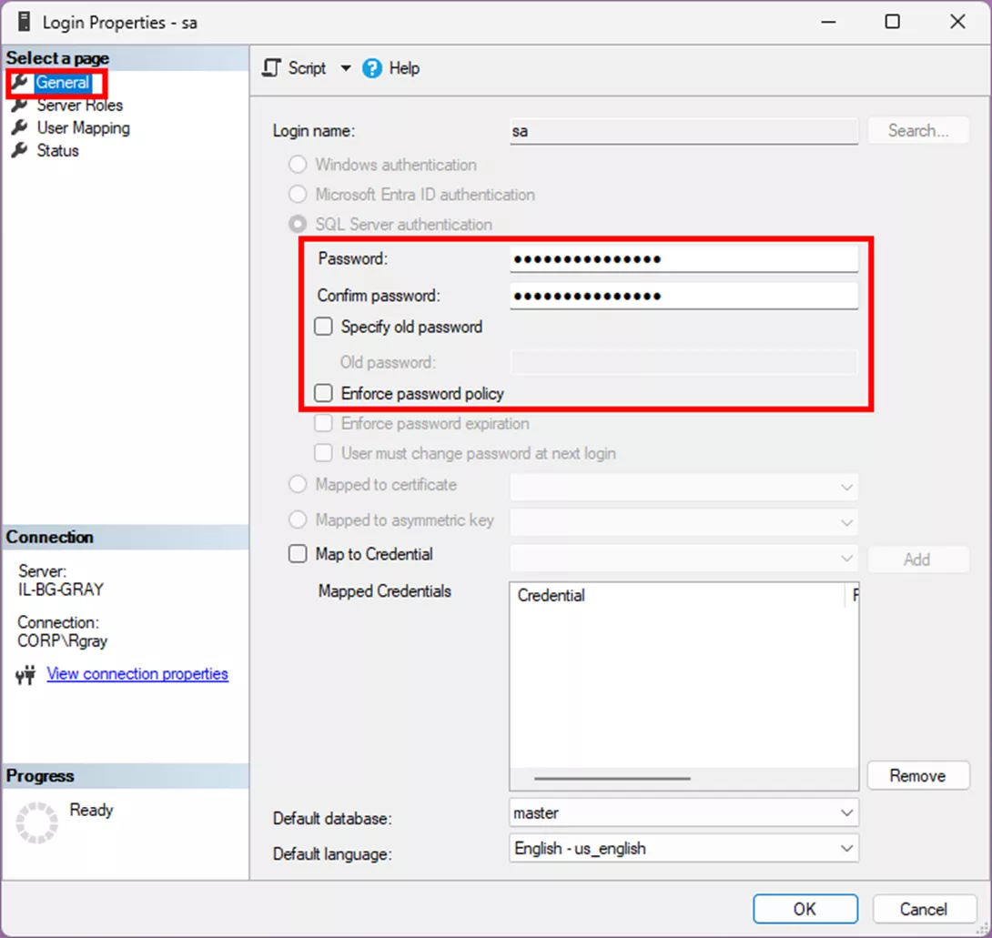 Reset SQL SA Password for SOLIDWORKS PDM 