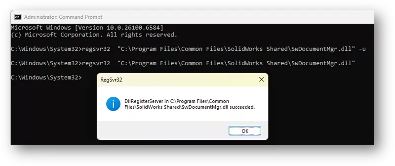 Resolve SOLIDWORKS Document Library Invalid Warning By Manually Resetting the DLL