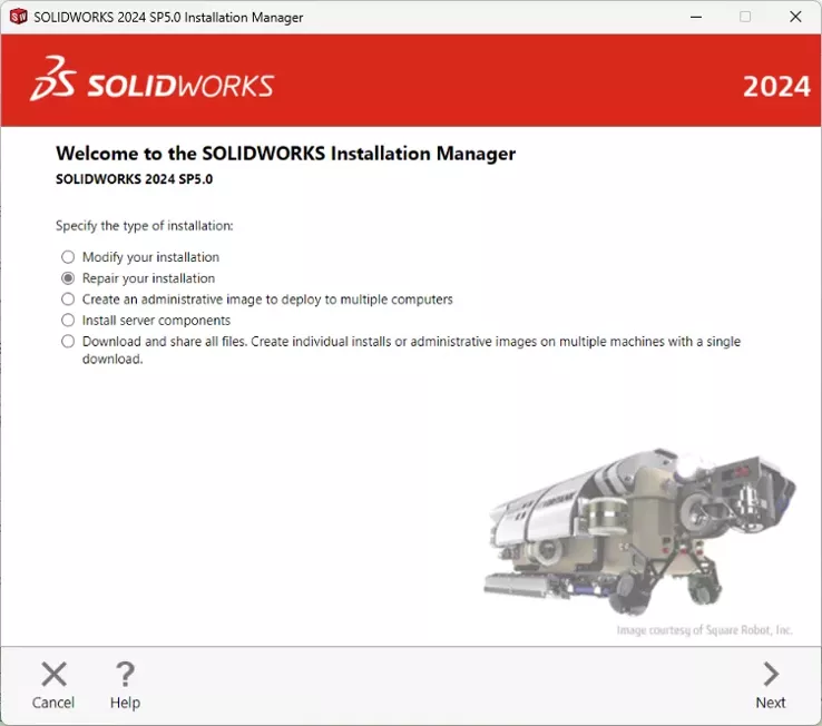 Resolve SOLIDWORKS Document Library Invalid Warning Message By Repairing the Installation
