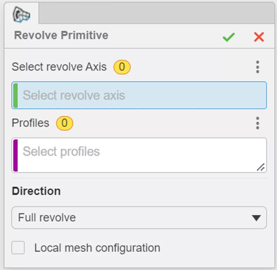 Revolve Primitive Options in 3D Sculptor