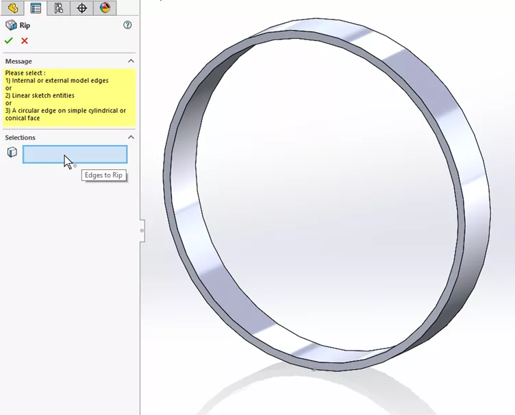Rip Tool Updates for Sheet Metal Design in SOLIDWORKS 2024