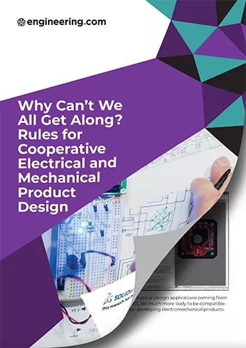 "Why Can't We Get Along? Rules for Cooperative Electrical & Mechanical Product Design" SOLIDWORKS Electrical Whitepaper Cover