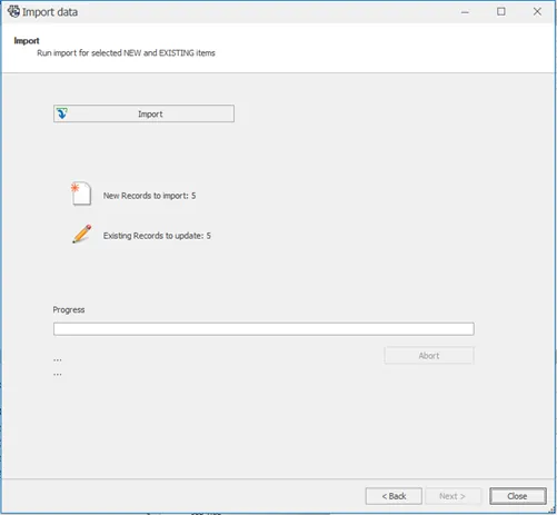 Run Import Data in SOLIDWORKS Manage