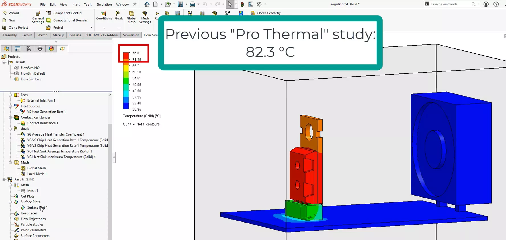 Run Thermal Step in SOLIDWORKS Flow Simulation