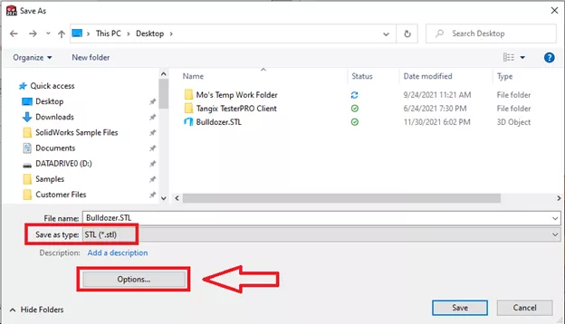 Save As STL Method for Saving SOLIDWORKS Assembly as an STL File 