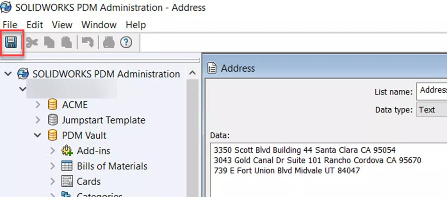 Save Completed Data Card List in SOLIDWORKS PDM 
