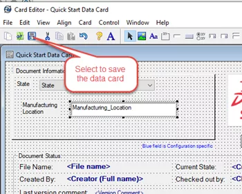 Save Data Card in SOLIDWORKS PDM Professional 