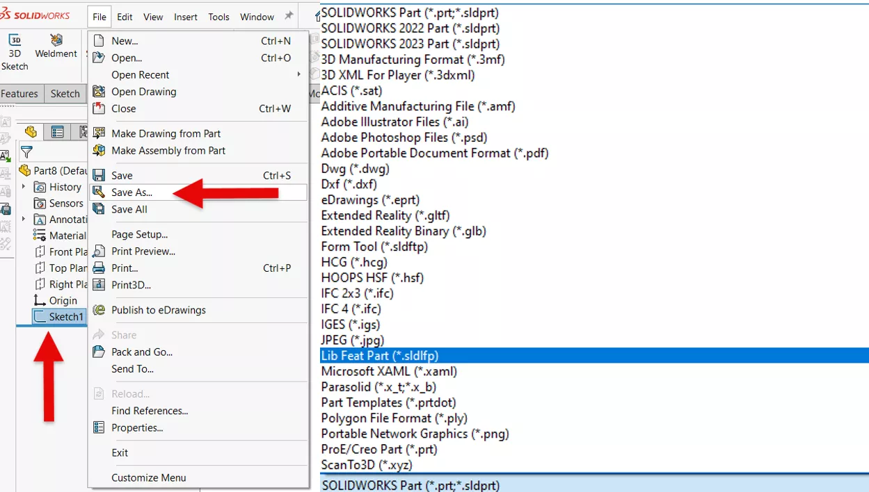 Save a Fully Defined Sketch from SOLIDWORKS FeatureManager Design Tree