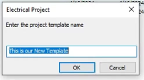 Dialog to Save New Template Name in SOLIDWORKS Electrical 