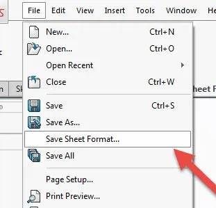 Save Sheet Format SOLIDWORKS Automatic Border
