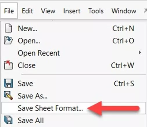 Save a New Sheet Format in SOLIDWORKS 