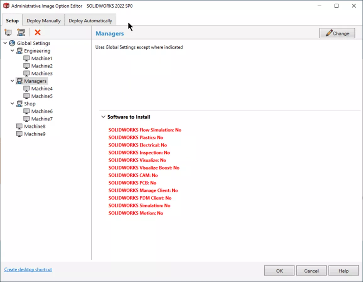 Save Software to Install Changes in SOLIDWORKS Admin Image Options Editor
