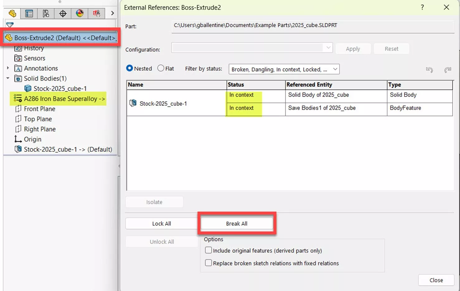 Save Bodies as Separate Parts in SOLIDWORKS