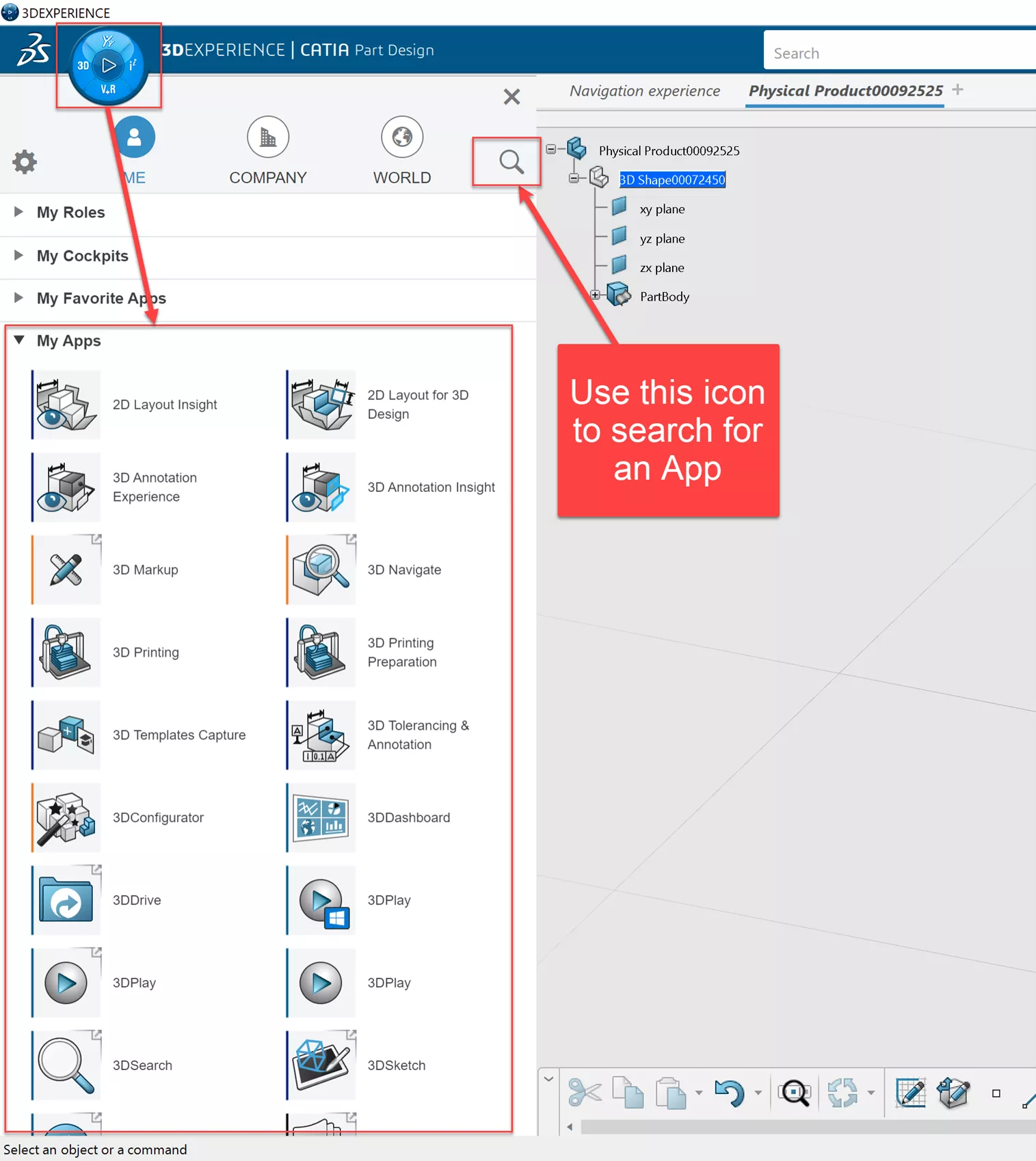 How to Search for Apps in 3DEXPERIENCE CATIA