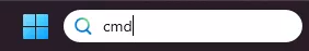 Search for the Command Prompt By Typing CMD in the Windows Start Menu
