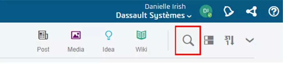 Search for an Enhancement Idea Using the Search Icon in 3DEXPERIENCE