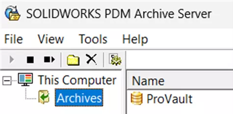 Select Archive Folder in SOLIDWORKS PDM 
