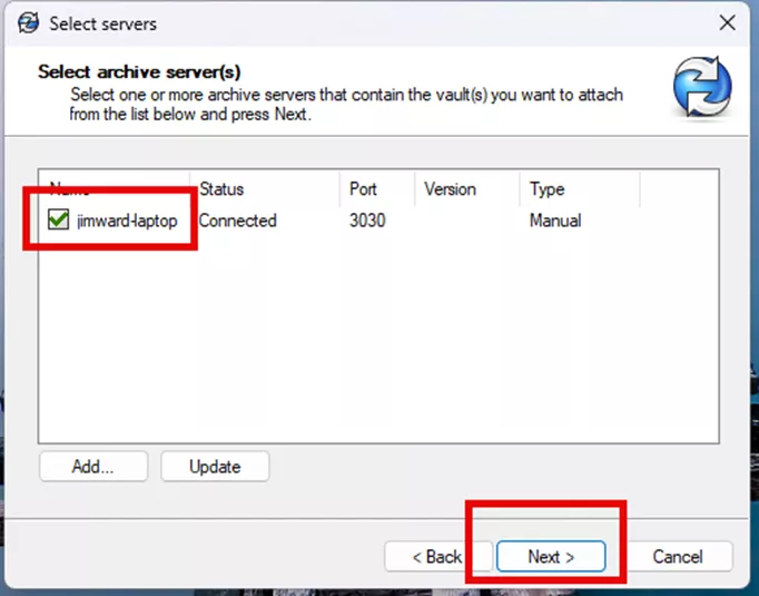 Select Archive Servers SOLIDWORKS PDM Client Installation Guide 