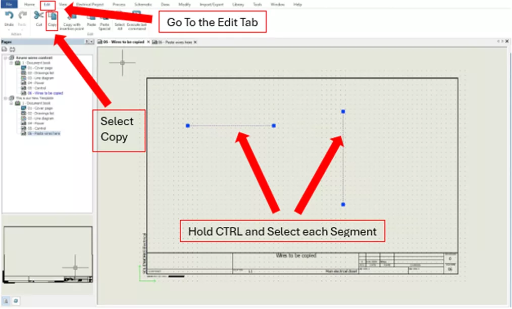 Select Wire Segments in SOLIDWORKS Electrical 