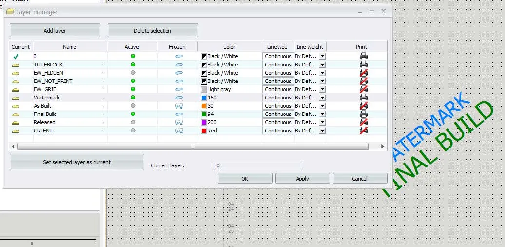 set selected layer as current solidworks electrical