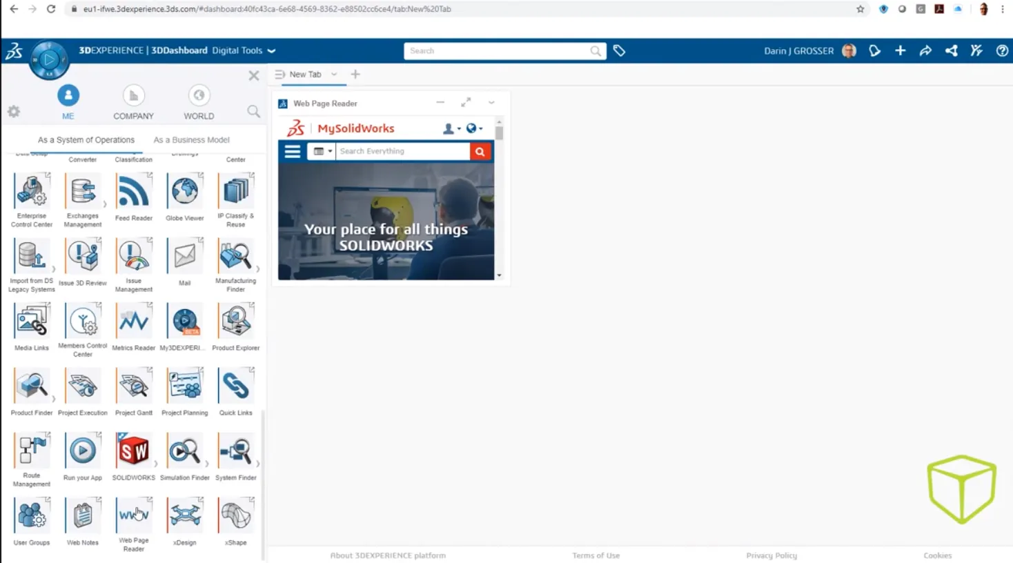 Setting up a 3DEXPERIENCE Dashboard