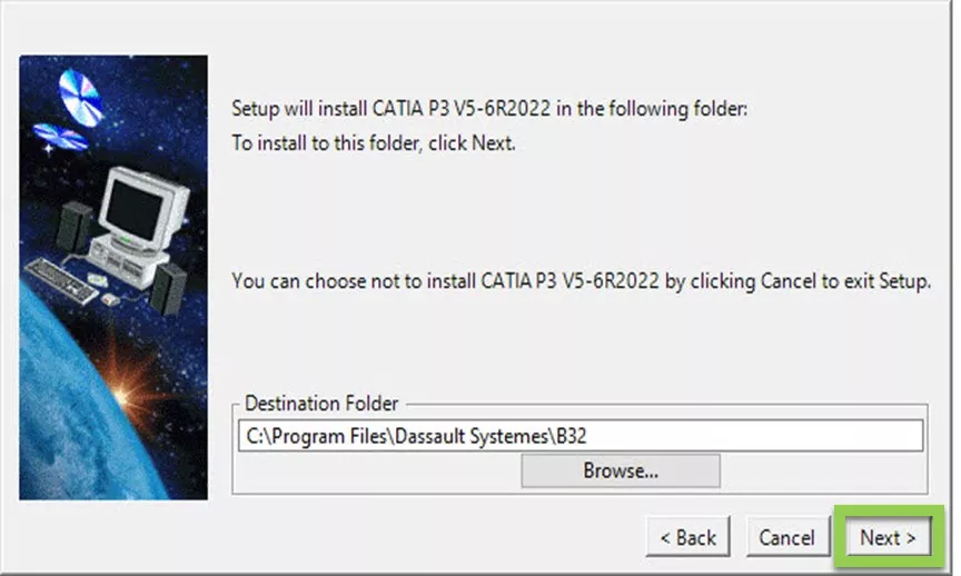 Set Up CATIA V5 Destination Folder
