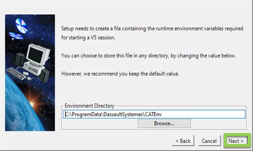 Set up CATIA V5 Environment Directory
