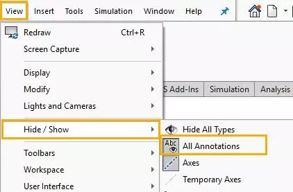 Show Cosmetic Threads in SOLIDWORKS Assemblies All Annotations