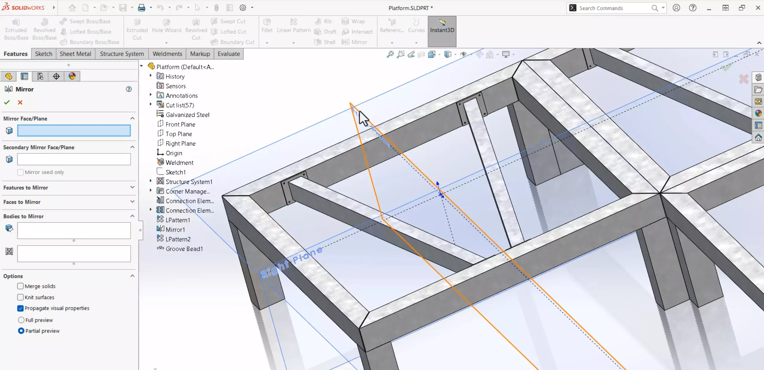 Show Reference Geometry in SOLIDWORKS 