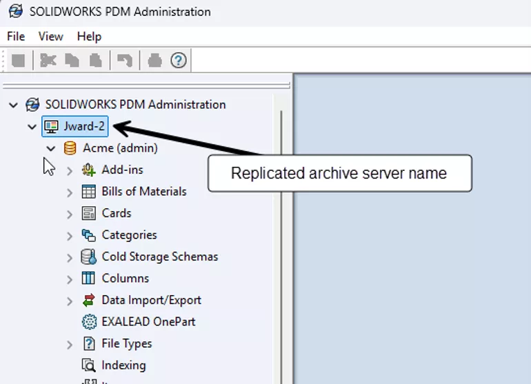 Vault Showing in SOLIDWORKS PDM Administration Tool 