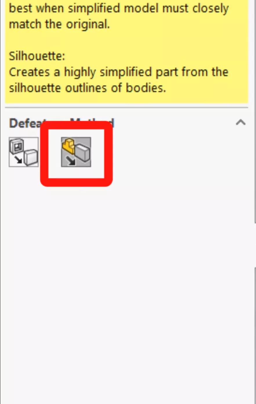 Silhouette Geometry SOLIDWORKS 2025 Parts and Features