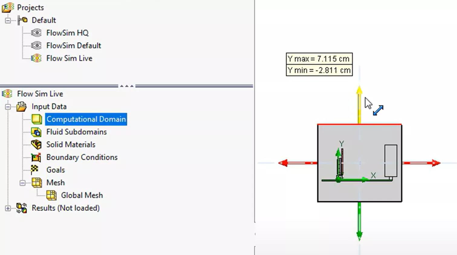 Simulation Feature Tree Computational Domain