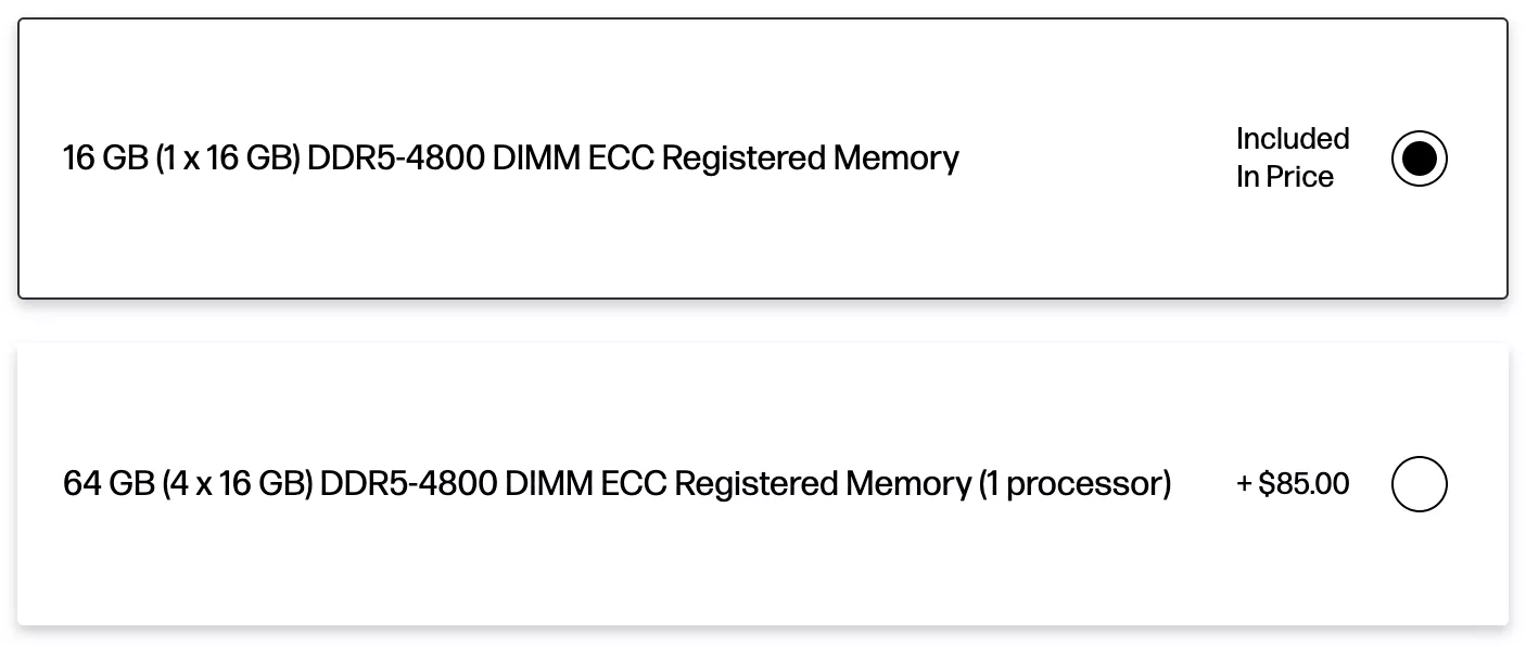 A system configurator allows for a suboptimal memory configuration.